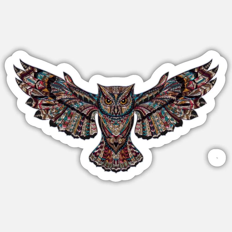 Loli die dekorierte Eule Sticker Größe S (10 x 10 cm)