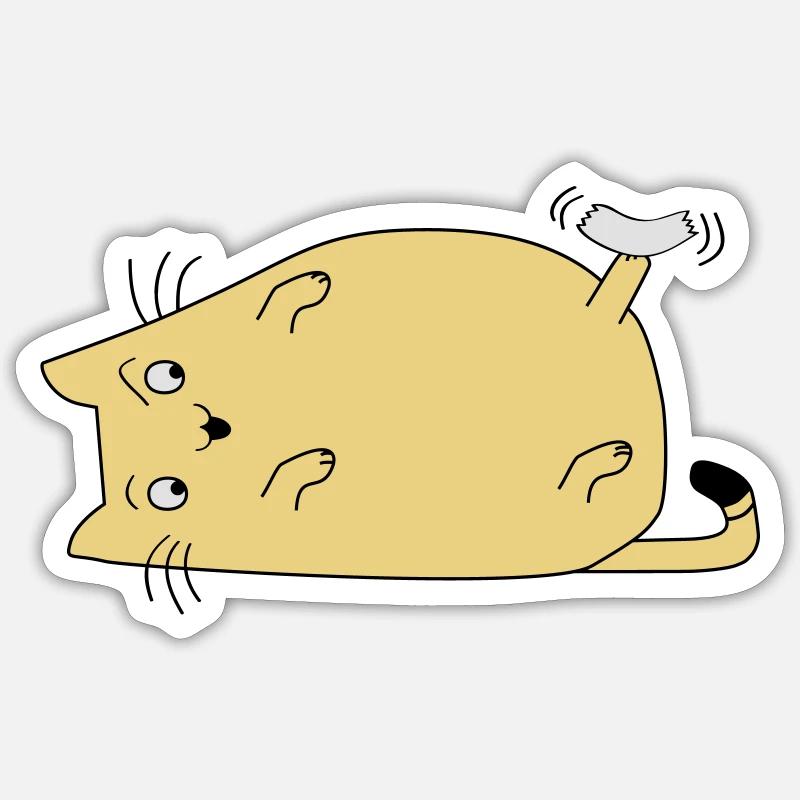 Chat avec du ruban adhésif Sticker taille S (10 x 10 cm)