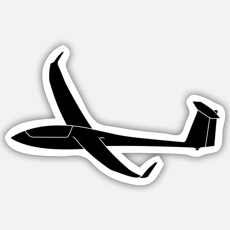 Planeur cadeau Ventus - Sticker taille S (10 x 10 cm) - blanc mat