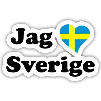 Jag älskar Sverige - Ich liebe Schweden - Sticker Größe S (10 x 10 cm) - Mattweiß - Vorne