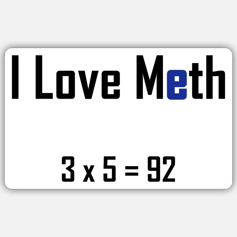 j'aime meth - Sticker taille S (10 x 10 cm) - blanc mat