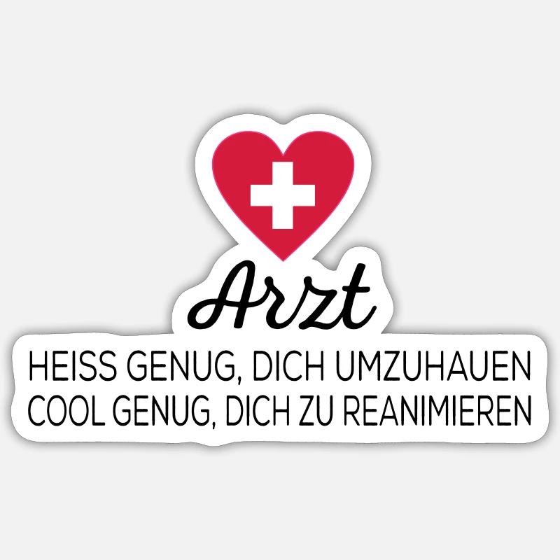 Arzt - Sticker Größe S (10 x 10 cm) - Mattweiß