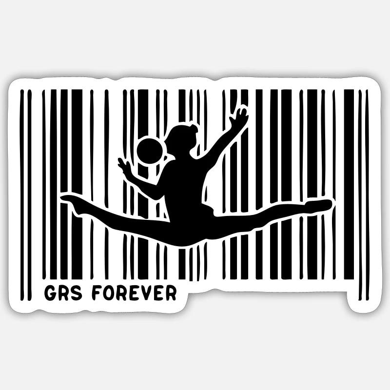 code barre grs gymnastique Sticker taille S (10 x 10 cm)