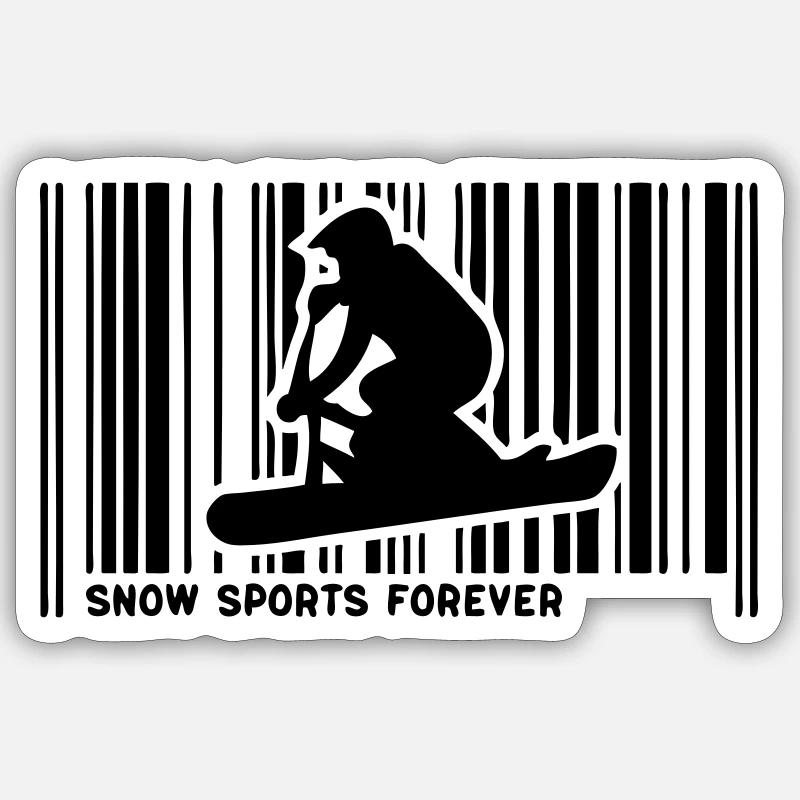 snowscoot code barre Sticker taille S (10 x 10 cm)