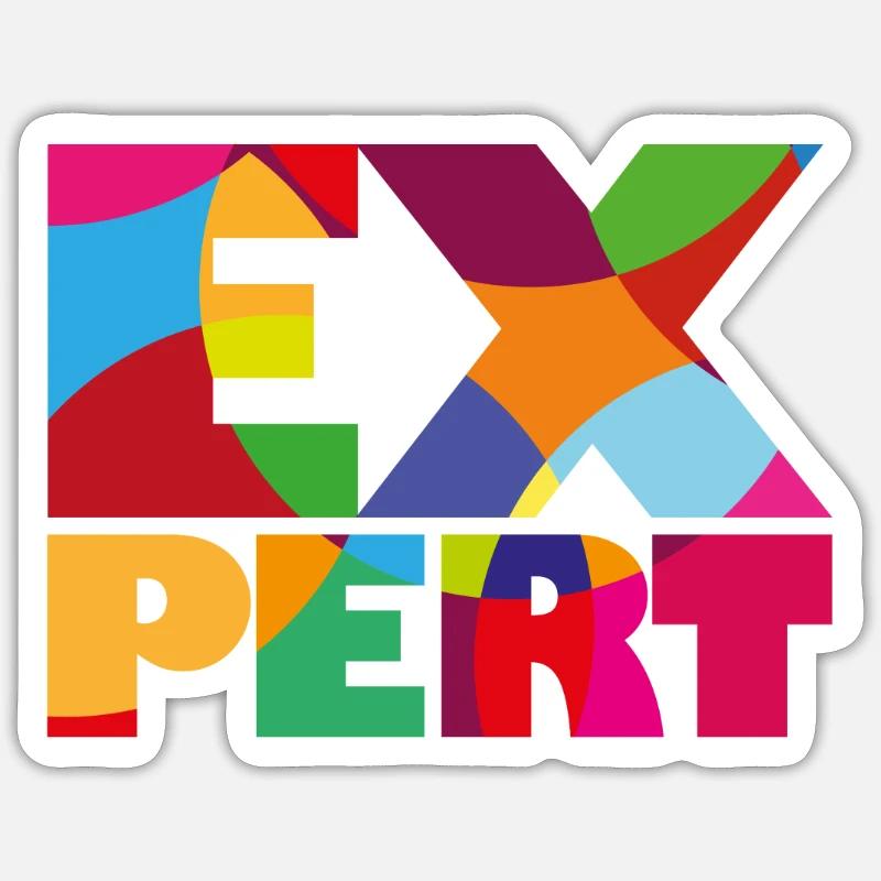 Expert - Experte/Expertin - Sticker Größe S (10 x 10 cm) - Mattweiß
