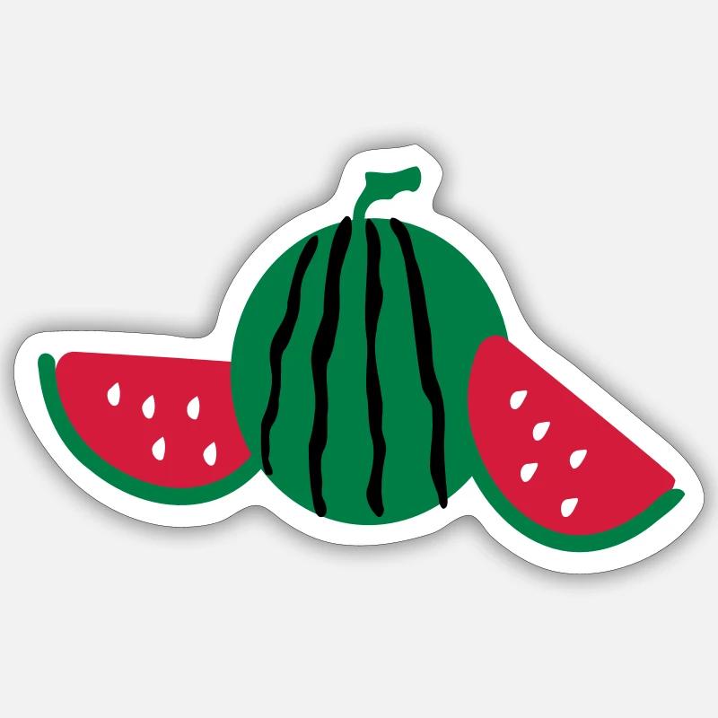 Wassermelone Obst - Sticker Größe S (10 x 10 cm) - Mattweiß