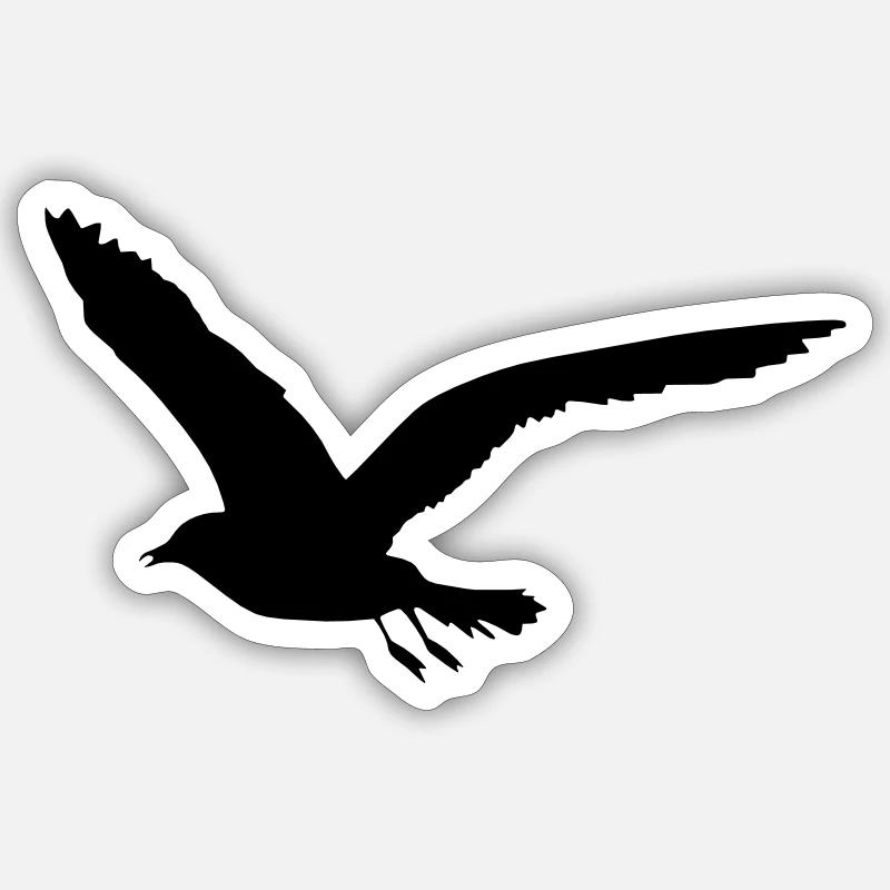 Möwe - Sticker Größe S (10 x 10 cm) - Mattweiß