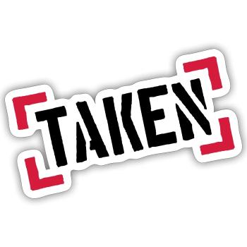 brackets stamp frame cool beam 100 percent ta - Sticker size S (10 x 10 cm) - white matte - Front