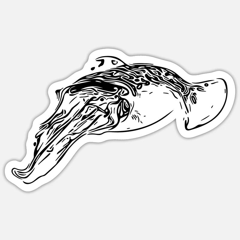 Cuttlefish - Sticker size S (10 x 10 cm) - white matte