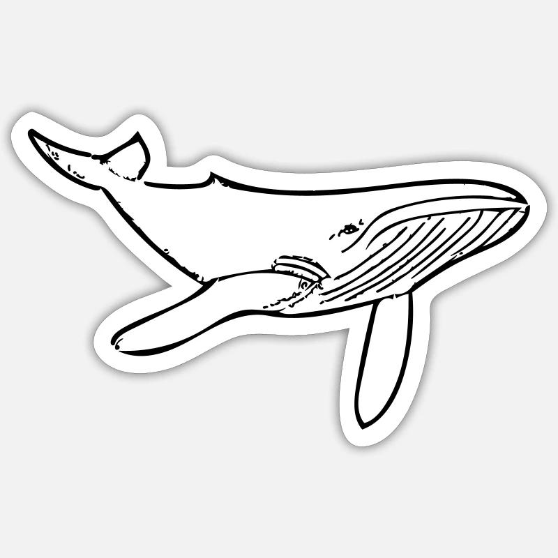 whale - Sticker size S (10 x 10 cm) - white matte