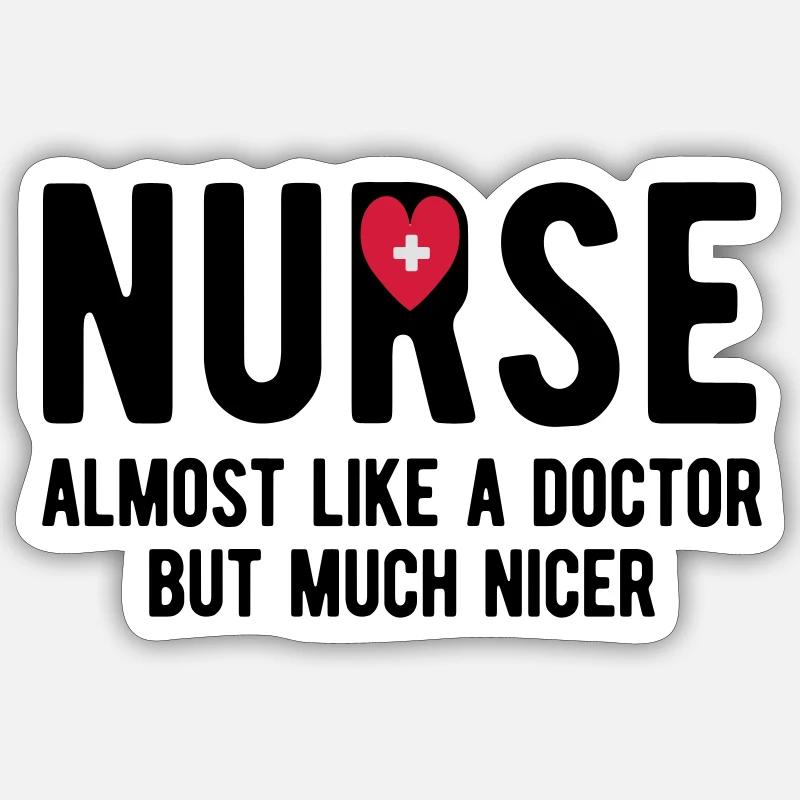 Nurse - Sticker size S (10 x 10 cm) - white matte