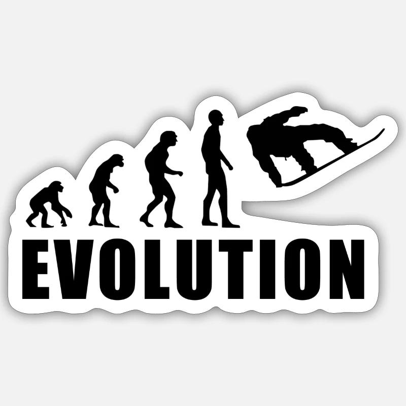 EVOLUTION SNOWBOARD Schnee Winter Geschenk Sticker Größe S (10 x 10 cm)