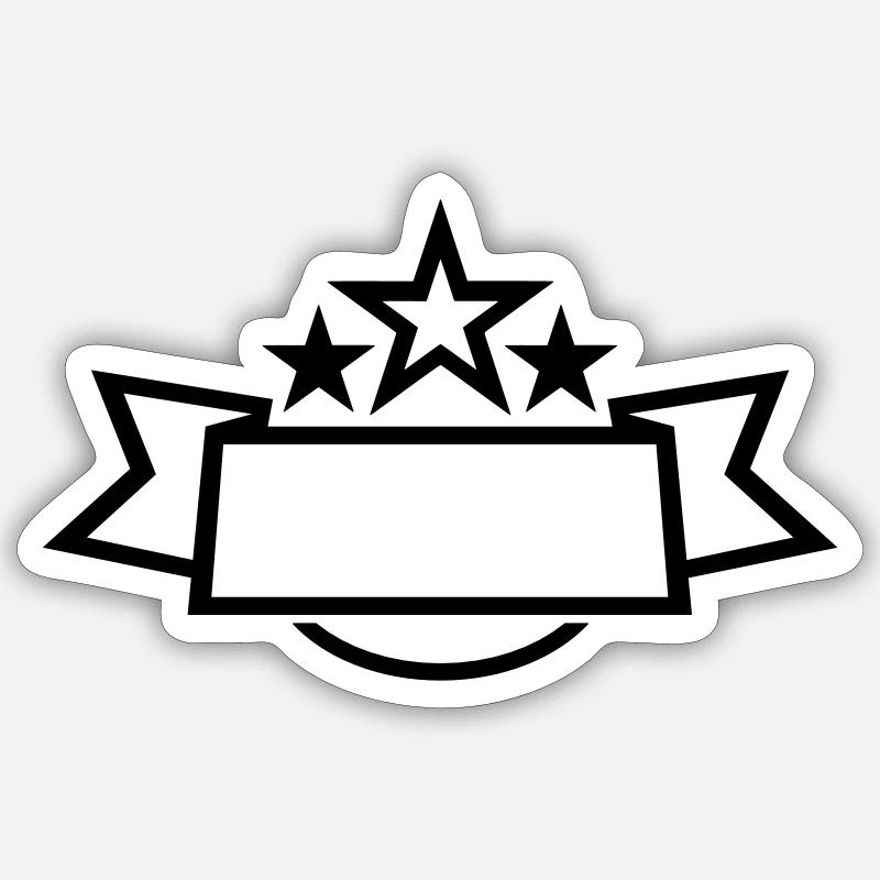 bannière étoiles Sticker taille S (10 x 10 cm)