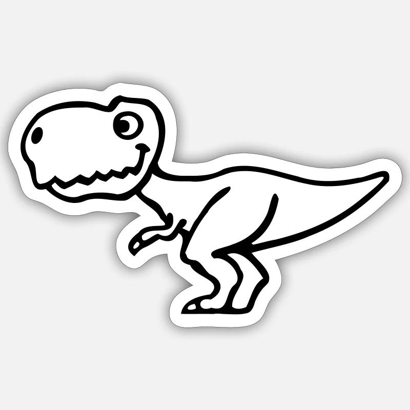 T-Rex - Sticker taille S (10 x 10 cm) - blanc mat
