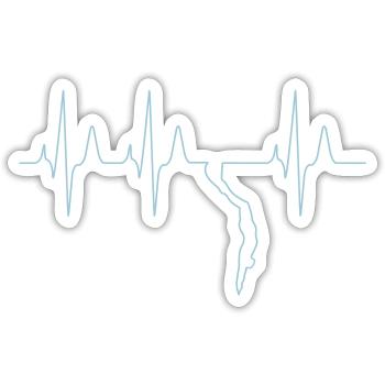 Free diving freediver heartbeat - Sticker size S (10 x 10 cm) - white matte - Front