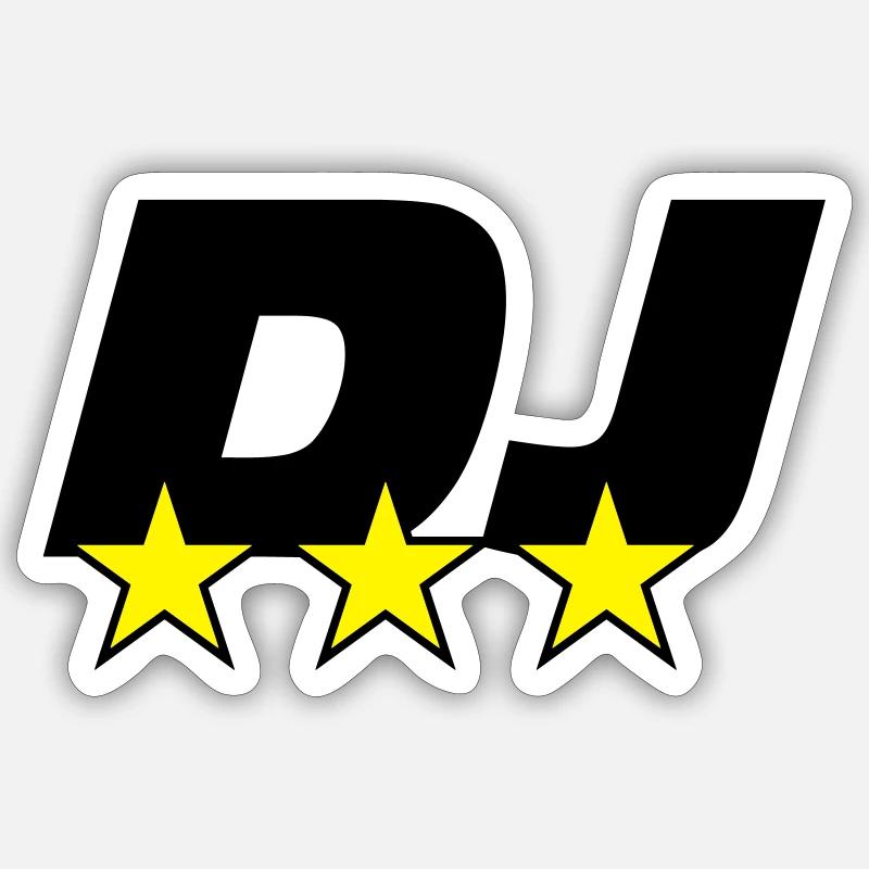 DJ ! - Sticker taille S (10 x 10 cm) - blanc mat