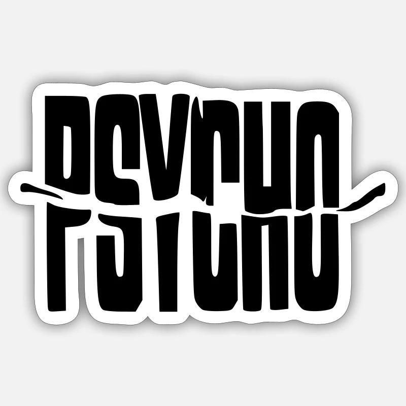 psycho - Sticker Größe S (10 x 10 cm) - Mattweiß