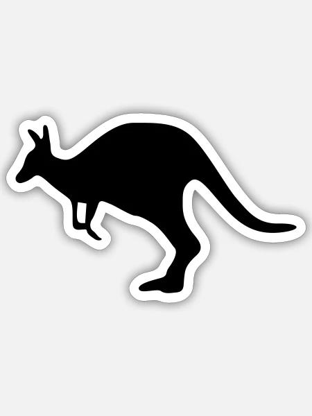 Känguru kangaroo Australien - Sticker Größe S (10 x 10 cm) - Mattweiß