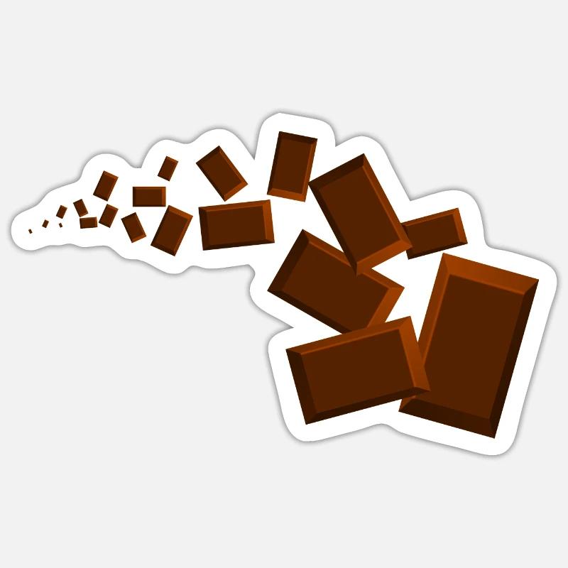 Chocolat - Sticker taille S (10 x 10 cm) - blanc mat