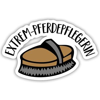 Pferdepflegerin - Sticker Größe S (10 x 10 cm) - Mattweiß - Vorne