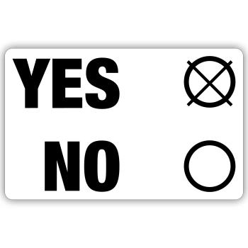 YES NO - Sticker size S (10 x 10 cm) - white matte - Front