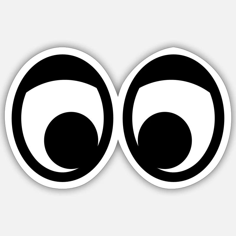 Yeux - Sticker taille S (10 x 10 cm) - blanc mat