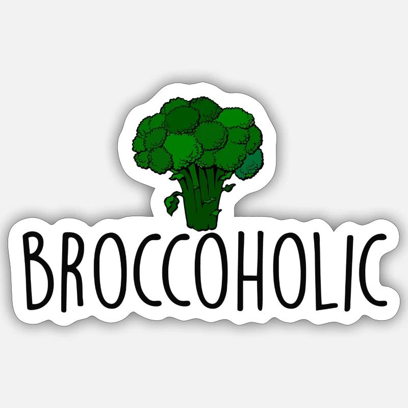 Broccoholic Broccoli Brokkoli - Sticker size S (10 x 10 cm) - white matte