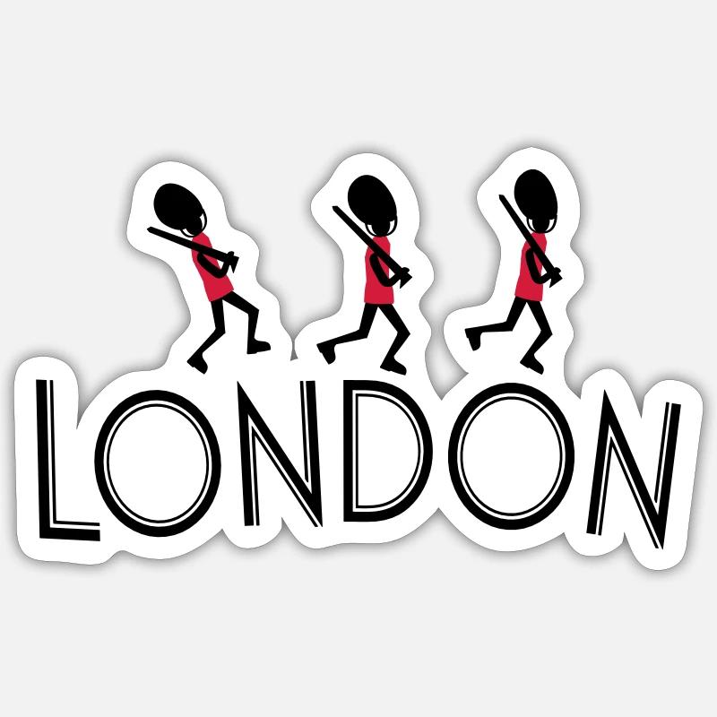 London_text_Qurards - Sticker taille S (10 x 10 cm) - blanc mat