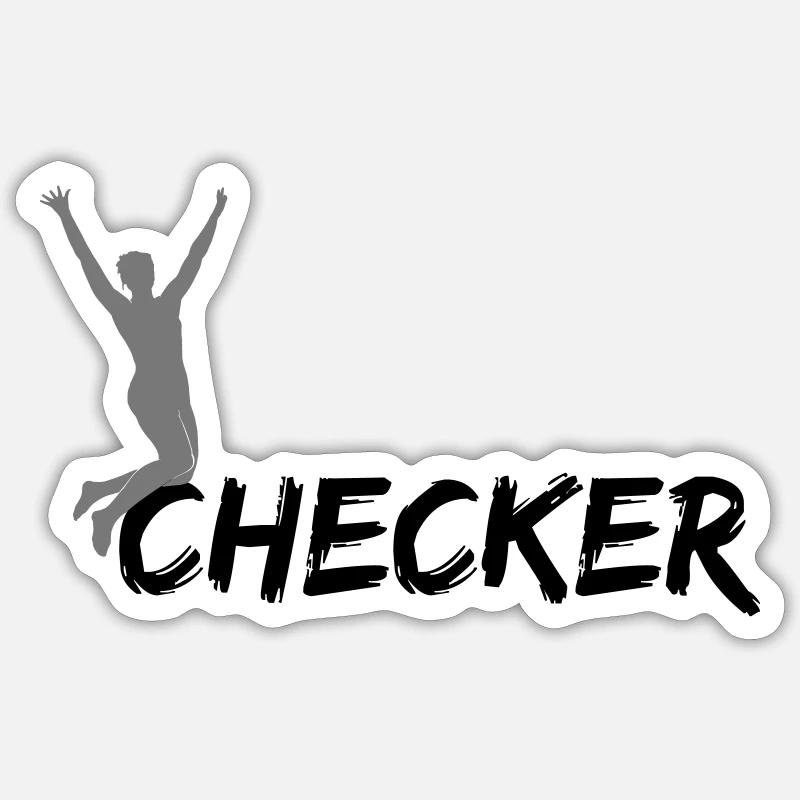 checker - Sticker Größe S (10 x 10 cm) - Mattweiß