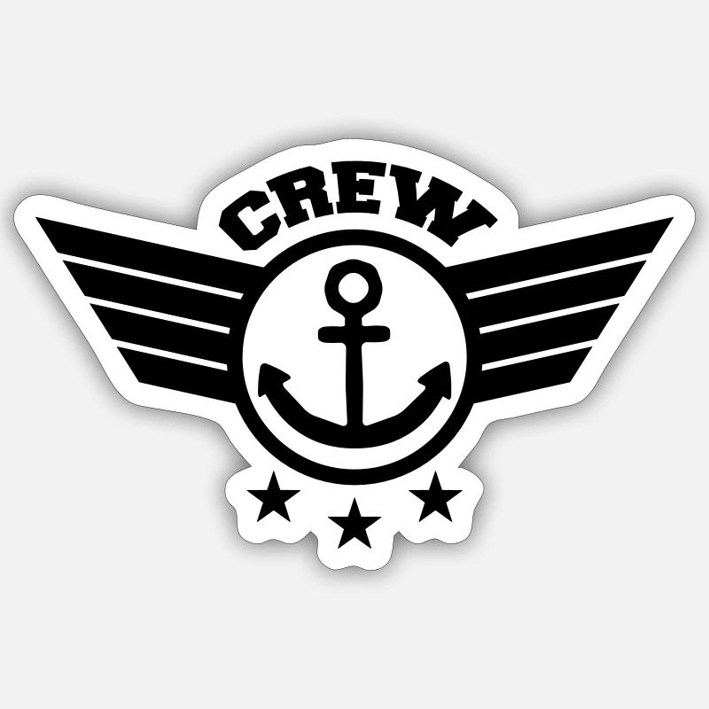 Anchor Crew - Sticker taille S (10 x 10 cm) - blanc mat
