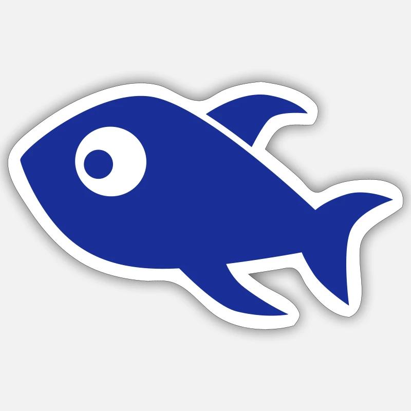 Fisch - Sticker Größe S (10 x 10 cm) - Mattweiß