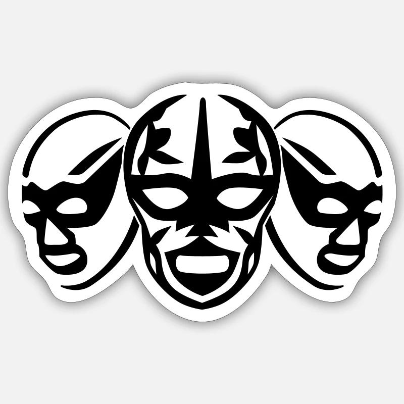 lucha libre masks - Sticker size S (10 x 10 cm) - white matte
