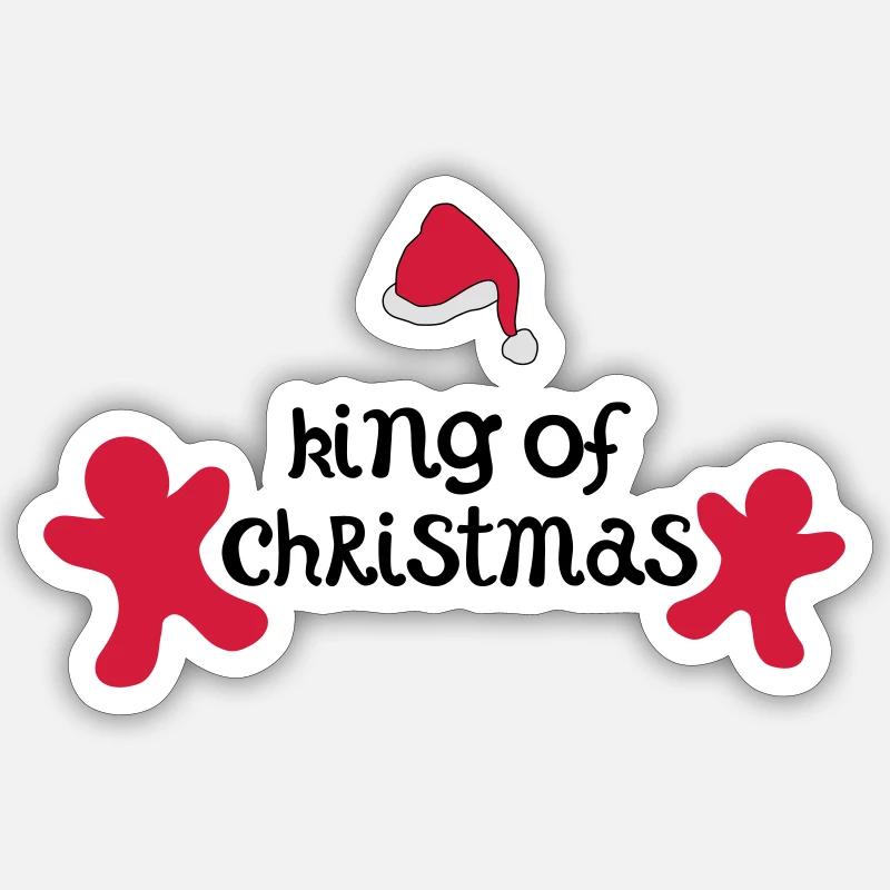 noël roi - Sticker taille S (10 x 10 cm) - blanc mat
