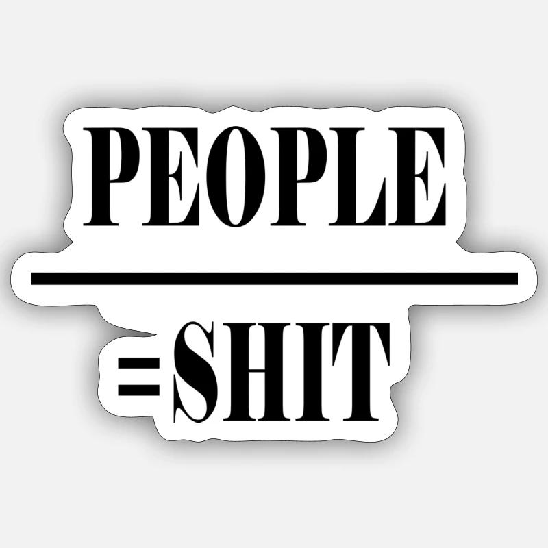 people shit - Sticker taille S (10 x 10 cm) - blanc mat