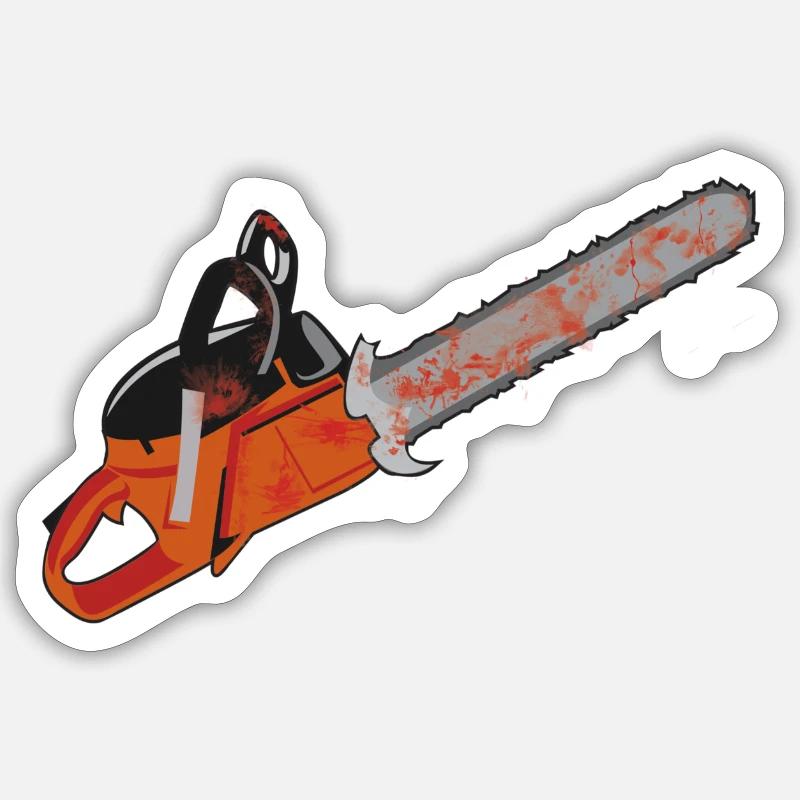 chainsaw Sticker size S (10 x 10 cm)