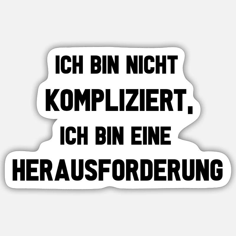Ich bin nicht kompliziert Sticker Größe S (10 x 10 cm)
