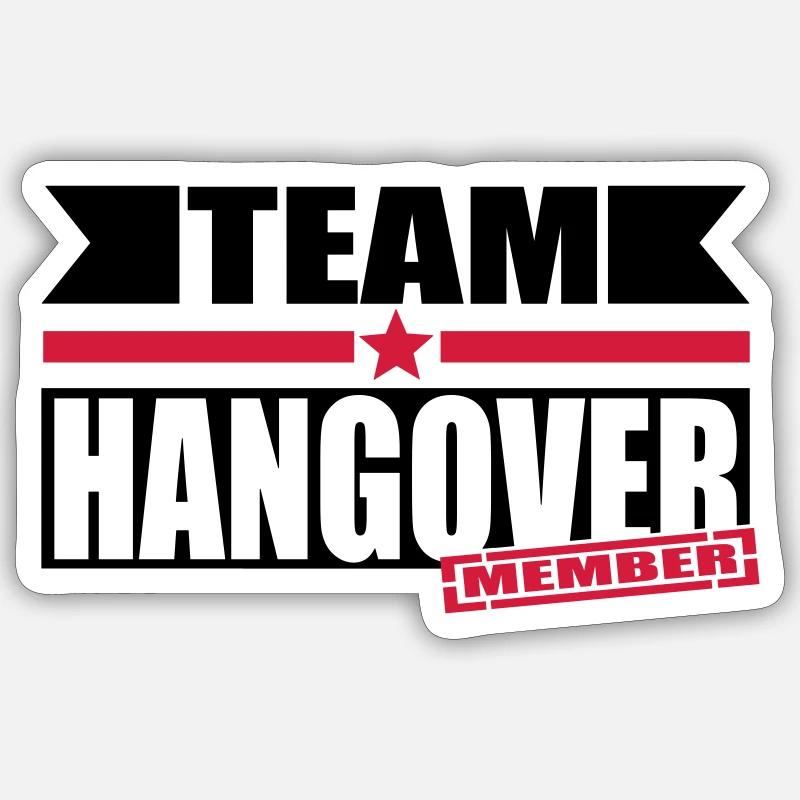 team hangover - Sticker Größe S (10 x 10 cm) - Mattweiß