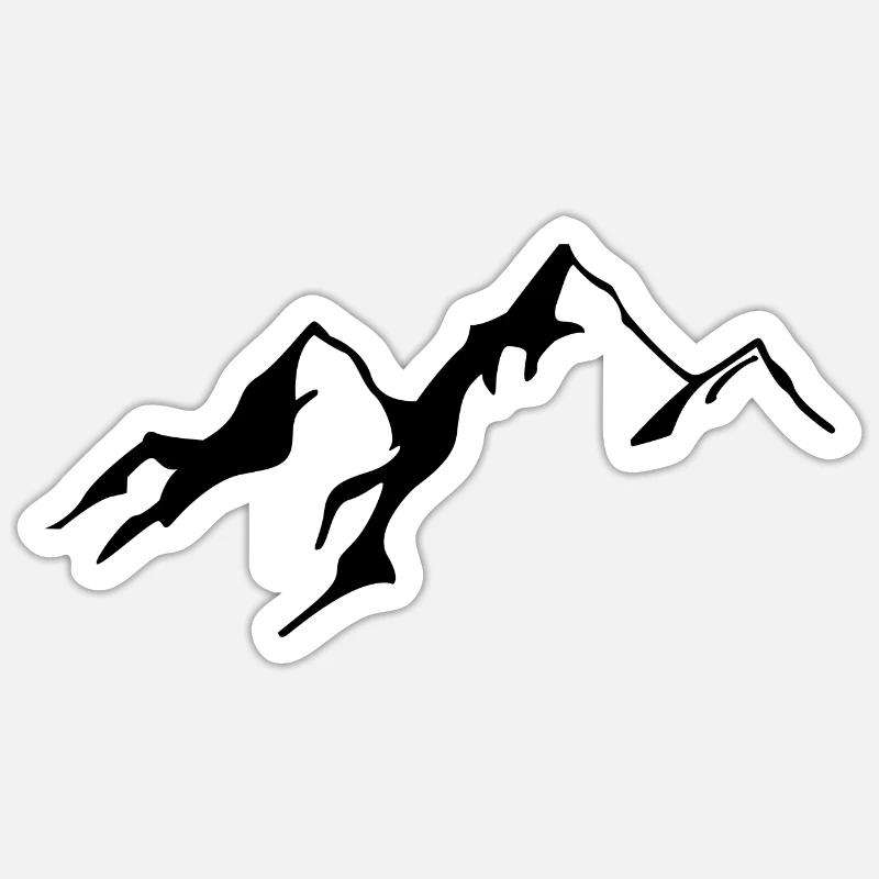 Mountains - Sticker size S (10 x 10 cm) - white matte