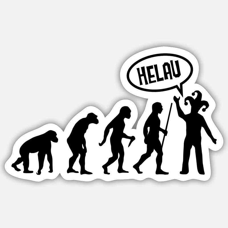 Evolution Karneval Sticker Größe S (10 x 10 cm)