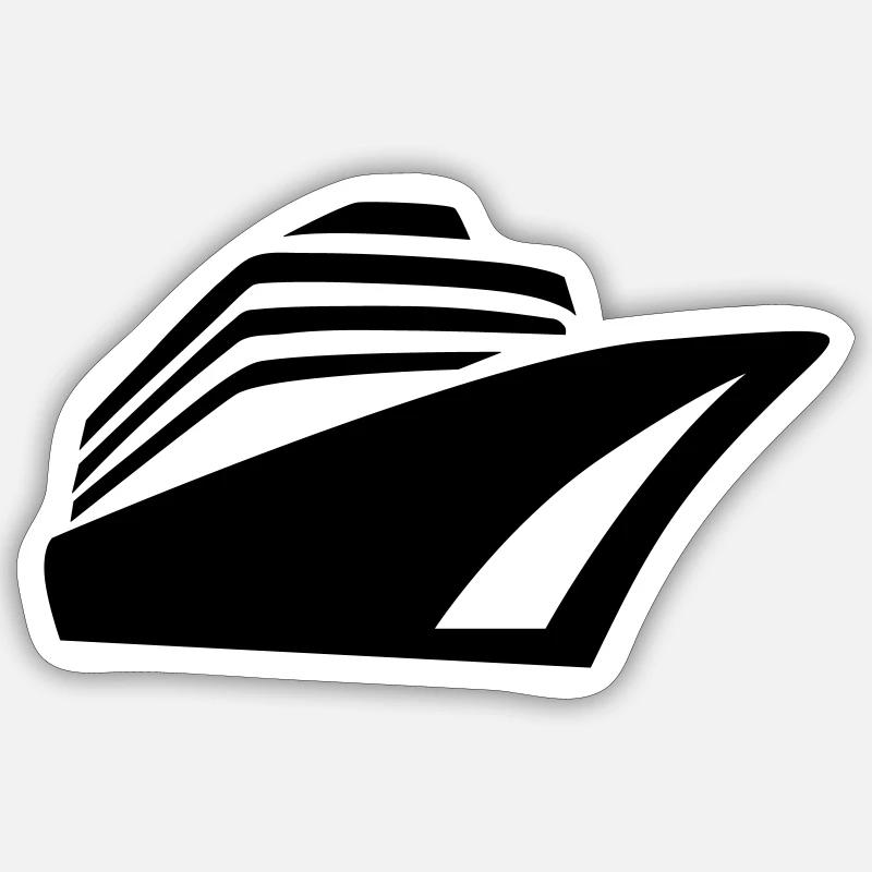 Bateau - Sticker taille S (10 x 10 cm) - blanc mat