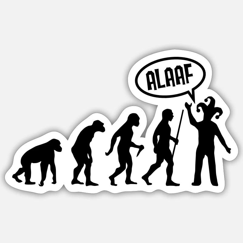 Evolution Karneval - Sticker size S (10 x 10 cm) - white matte