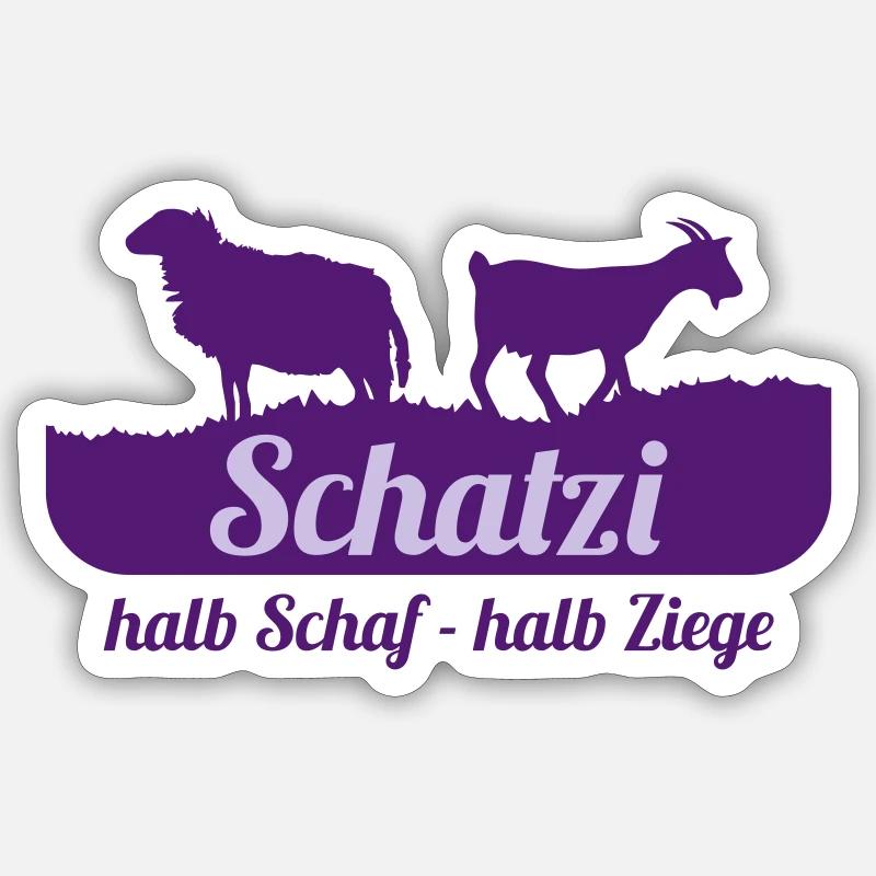 Schatzi (halb Schaf - halb Ziege) Sticker Größe S (10 x 10 cm)