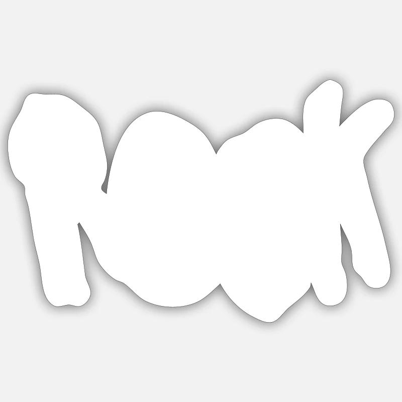 rock - Sticker taille S (10 x 10 cm) - blanc mat