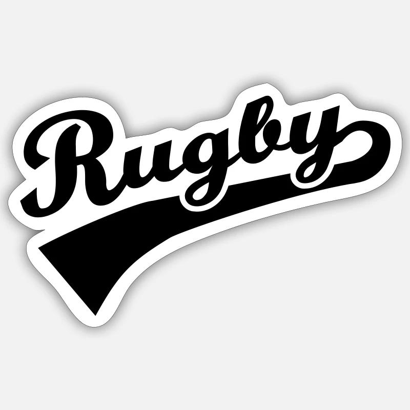 Rugby - Sticker taille S (10 x 10 cm) - blanc mat