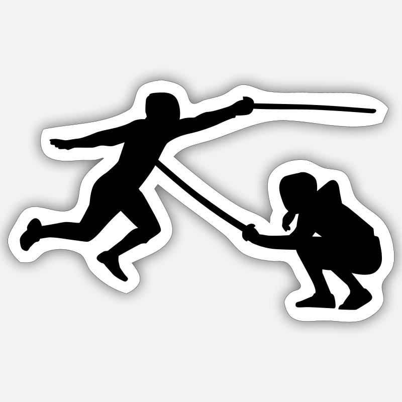 Escrime - Sticker taille S (10 x 10 cm) - blanc mat