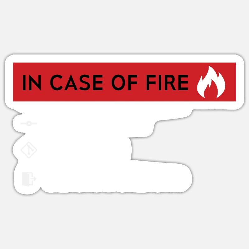 In case of fire - GitHub - Sticker size S (10 x 10 cm) - white matte