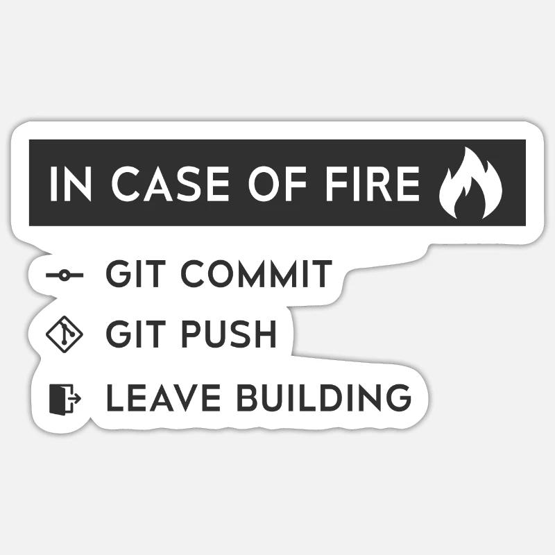 In case of fire - GitHub - Sticker Größe S (10 x 10 cm) - Mattweiß