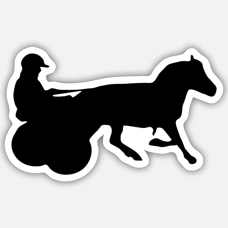 Shetty mit Gig, -Traber Sticker Größe S (10 x 10 cm)