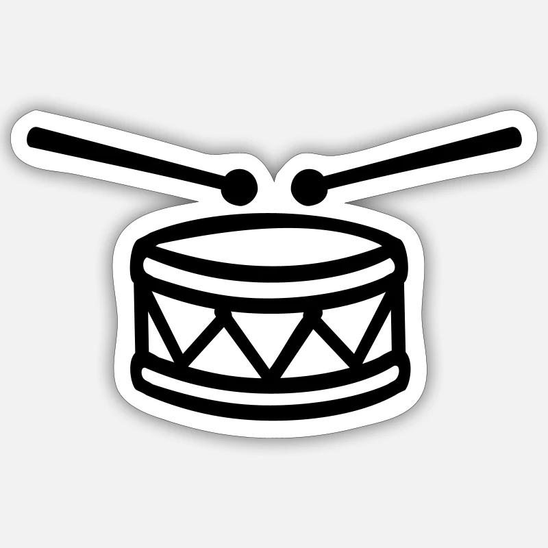 Trommel - Sticker Größe S (10 x 10 cm) - Mattweiß