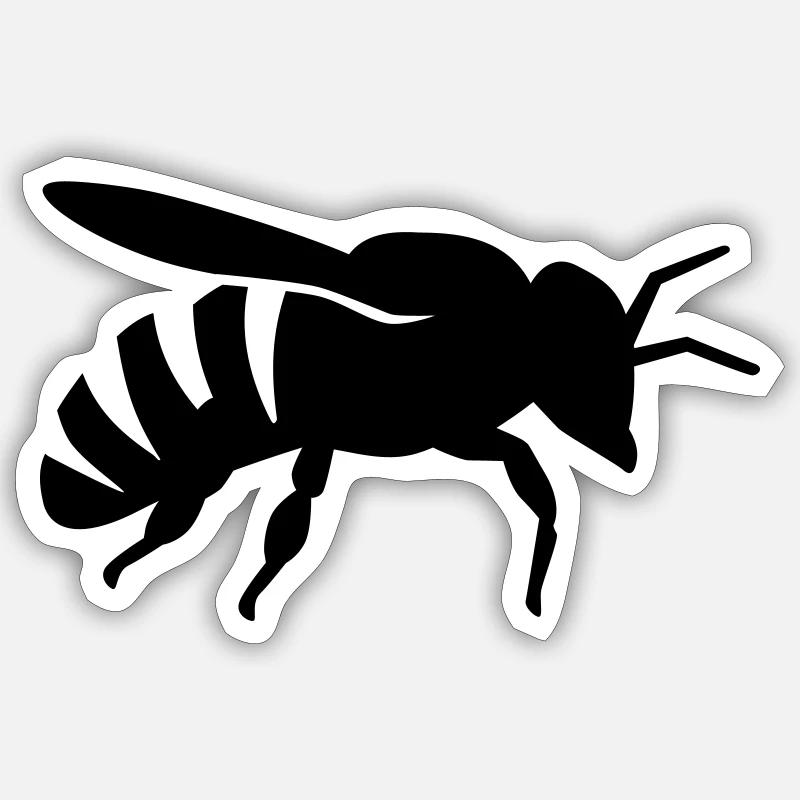 Abeille - Sticker taille S (10 x 10 cm) - blanc mat